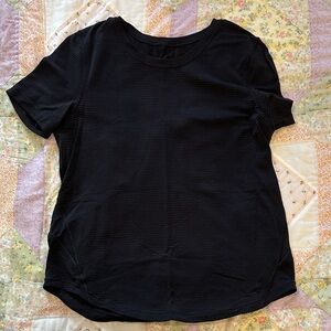 lululemon athletica Black Textured Short Sleeve Tee